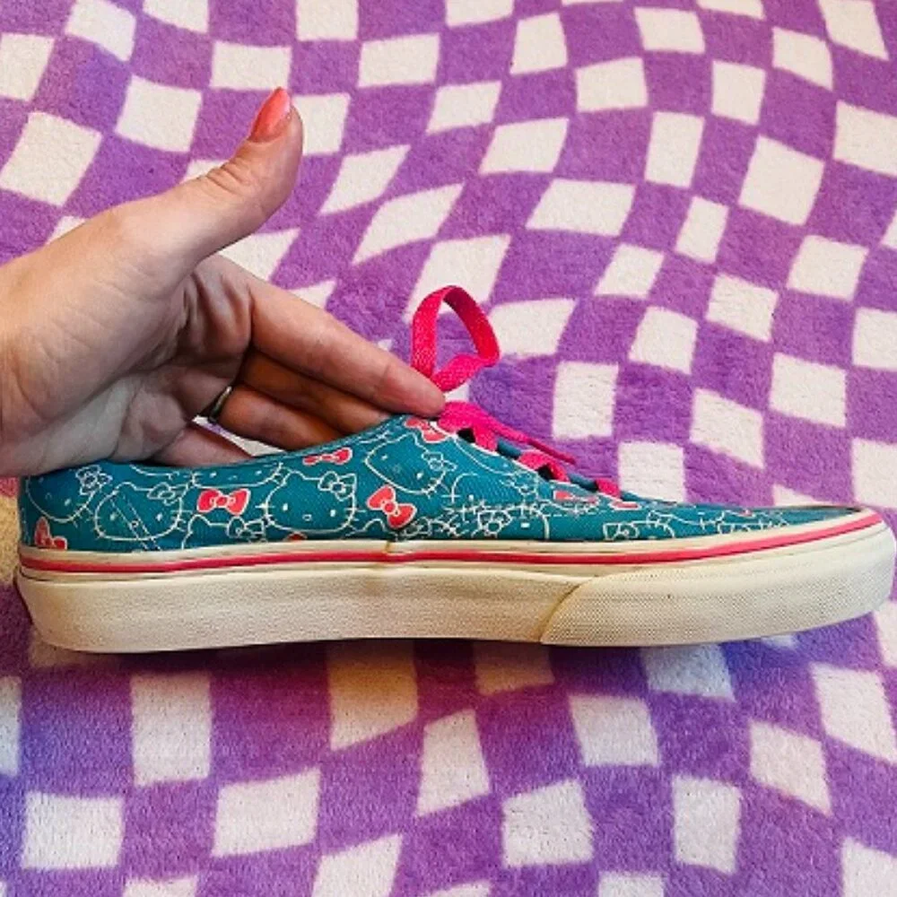 blue & pink Hello Kitty Vans size 9